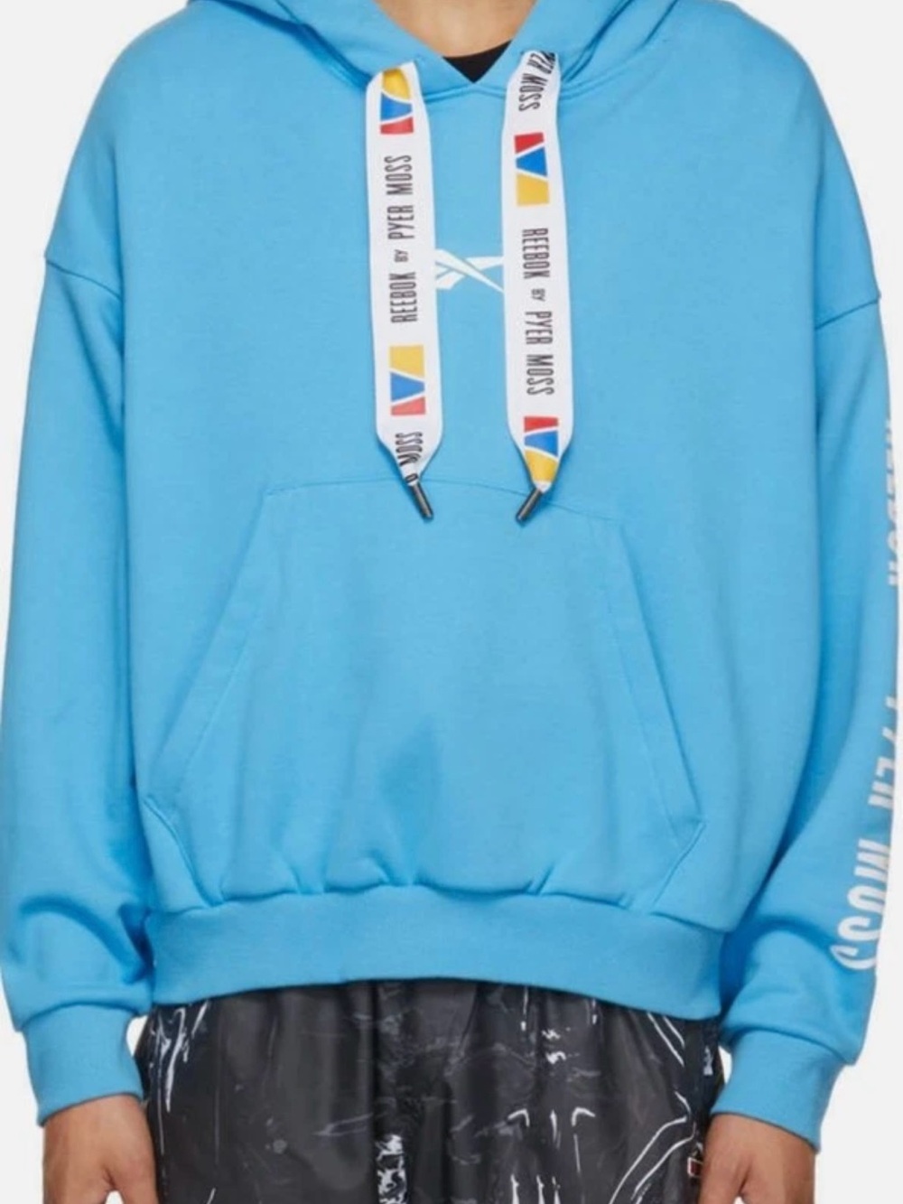 Pyer Moss X Reebok Men's Blue Cotton Hoodie Sweatshirt Size Large